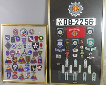 FRAMED US & GERMAN MILITARY PATCHES