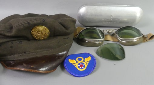 WWII HAT & AVIATOR GLASSES