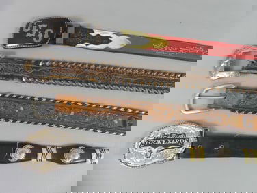 4 LEATHER BELTS & BUCKLES