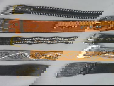 5 LEATHER BELTS & BUCKLES