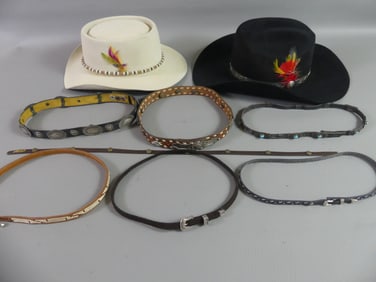 2 STETSON HATS & HATBANDS