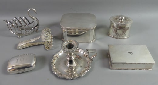 7 SILVERPLATED ITEMS