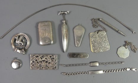 12 STERLING JEWELRY ITEMS & ACCESSORIES