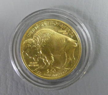 LIBERTY $50 GOLD COIN 2022: Uncirculated (in plastic capsule) 2022 Liberty $50 gold buffalo coin .999 fine. One ounce of gold.