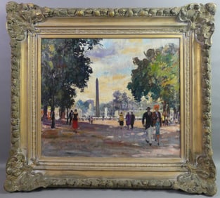 EDOUARD CORTES - PARIS GARDEN PAINTING