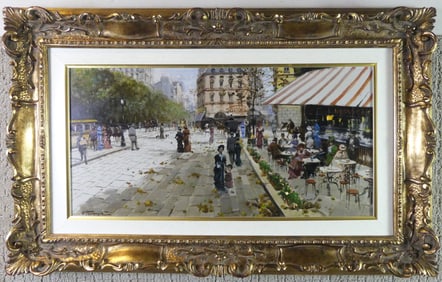 F. TAMMARO - FRENCH STREET SCENE PAINTING