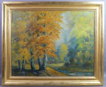 ELMER S. BERGE AUTUMN PAINTING