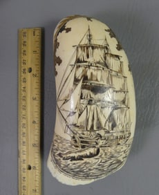 WHALE TOOTH - SHIP ESSEX BY MANGHIS