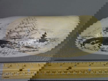 WHALE TOOTH - WHALING SCENE - MACY