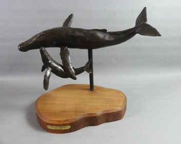 WILLAM HOOLAN - BRONZE SCULPTURE WHALES