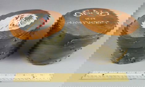 PAIR WOOD & BALEEN BOXES - NANTUCKET