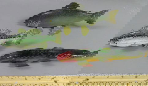 3 VINTAGE FISH DECOYS