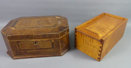 TIGER MAPLE BOX & SEWING BOX