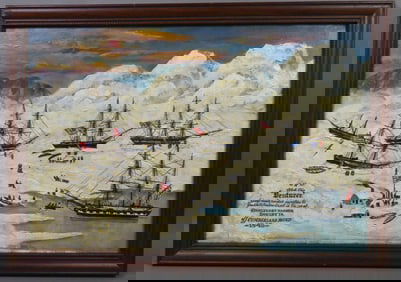 ARCTIC WHALING SCENE PAINTING