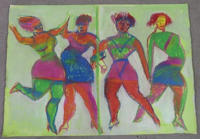 JOHN GRILLO PAINTING - 4 DANCERS
