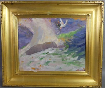 JOHN PAUPLIS PAINTING - LOBSTER COVE