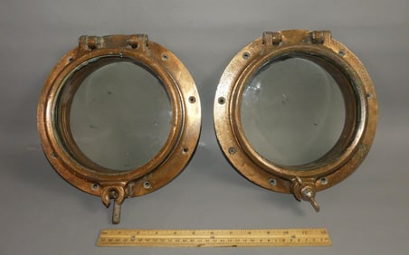 PAIR SMALL SHIP PORTHOLES