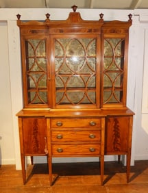 INLAID MAHOGANY BREAKFRONT