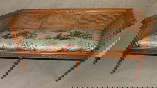 CARVED MAHOGANY SETTEE