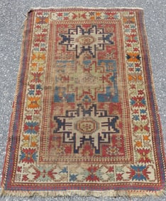 ANTIQUE CAUCASIAN SCATTER RUG