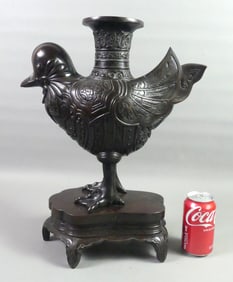 CHINESE BRONZE SCULPTURE - CHICKEN