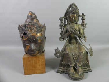 2 ANTIQUE ASIAN BRONZE SCULPTURES