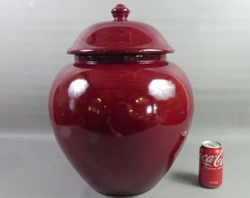 ITALIAN OXBLOOD LARGE JAR