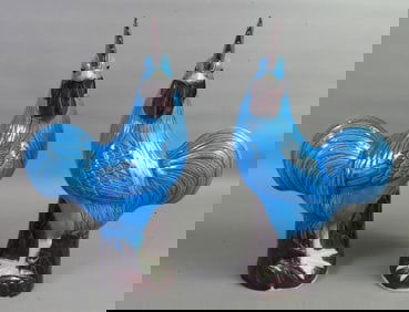 PAIR CHINESE CERAMIC ROOSTERS