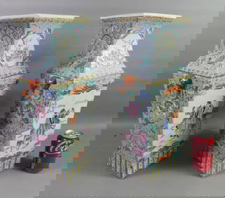 PAIR 19 IN. CHINESE CERAMIC VASES