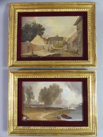 PAIR CONTINENTAL LANDSCAPE PAINTINGS
