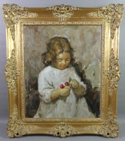 PORTRAIT PAINTING - GIRL HOLDING FRUIT