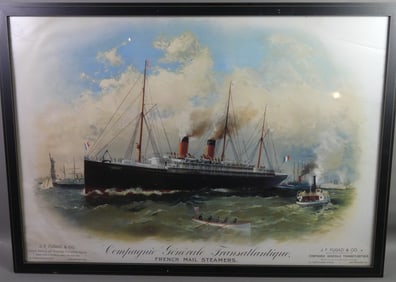 FRENCH MAIL STEAMER PRINT