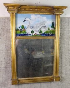 ANTIQUE GILT MIRROR - SWAN