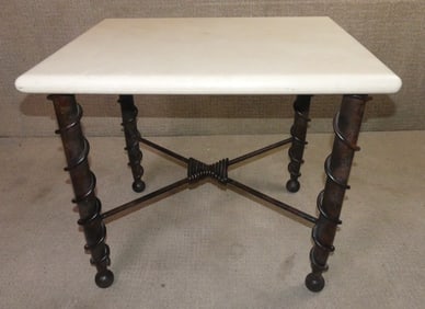 MARBLE TOP IRON TABLE