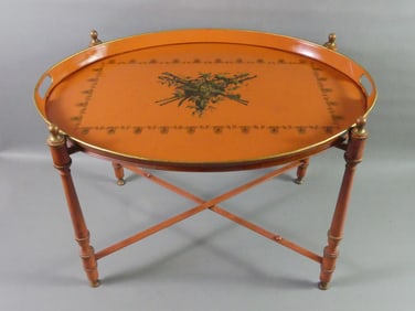 ITALIAN TOLE TRAY ON STAND