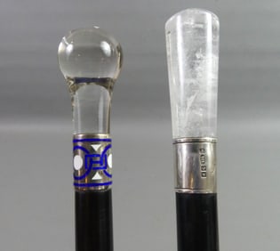 2 CRYSTAL WALKING STICKS