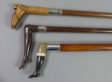 3 LADY'S LEG CANES