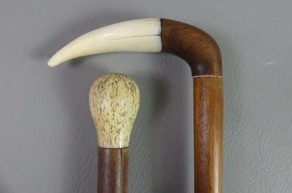 2 CANES WITH WHALE BONE