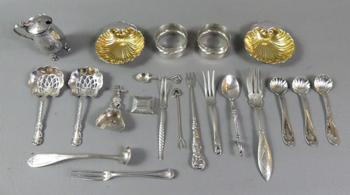 LOT SILVER FLATWARE & TABLE WARE