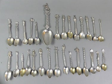 28 ASSORTED SILVER SPOONS