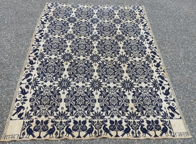 1846 COVERLET - BIRDS & FLOWERS