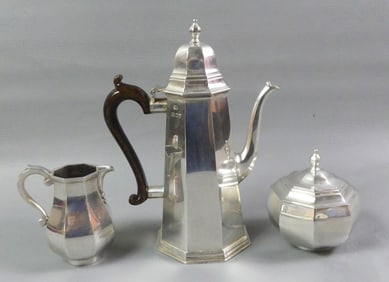 JAMES ROBINSON NY 3 PC STERLING TEA SET