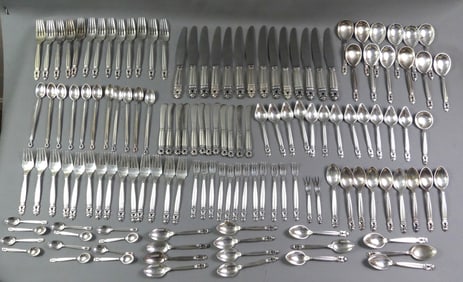 G. JENSEN ACORN STERLING FLATWARE SET