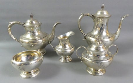 REED & BARTON STERLING TEA SET - PILGRIM