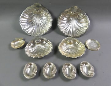 10 STERLING SEASHELL DISHES