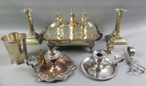 11 PCS ANTIQUE SILVER PLATE