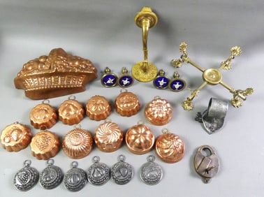 LOT MISC. ITEMS - MOLDS, TIEBACKS, ETC.