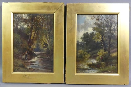 PAIR PAINTINGS OF FISHERMEN - A. HULK JR