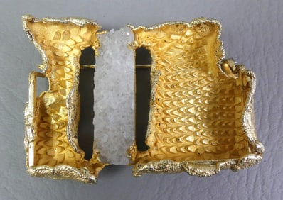 S. LECHTZIN MODERNIST VERMEIL BROOCH