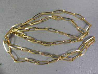 14K GOLD PAPER CLIP NECKLACE